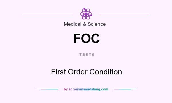 What does FOC mean? It stands for First Order Condition
