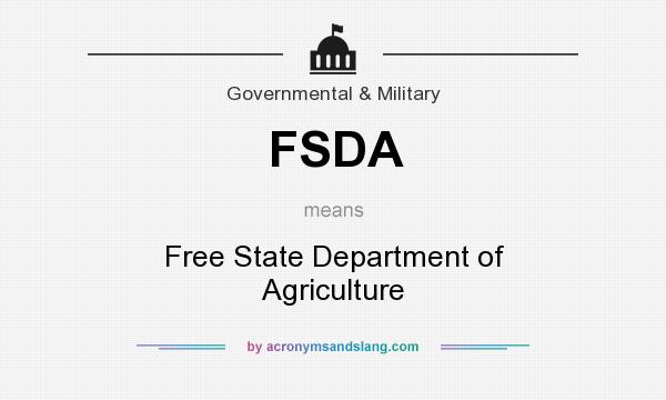 What does FSDA mean? It stands for Free State Department of Agriculture