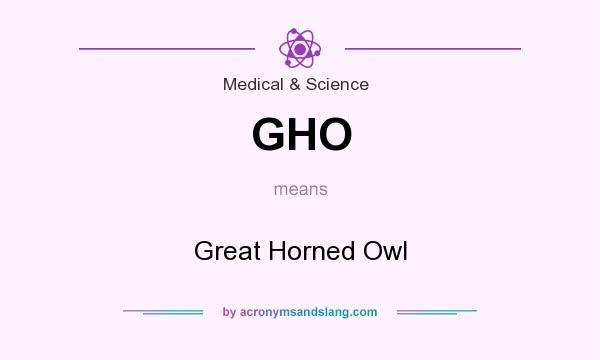 What does GHO mean? It stands for Great Horned Owl