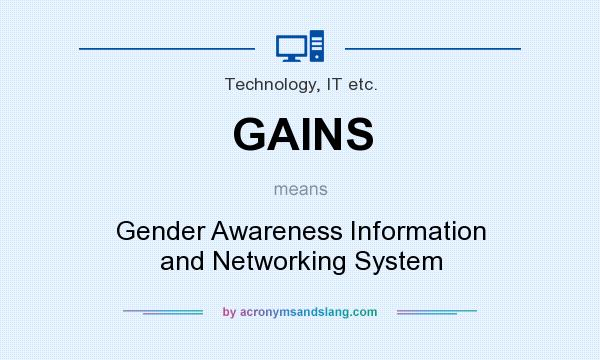 What does GAINS mean? It stands for Gender Awareness Information and Networking System