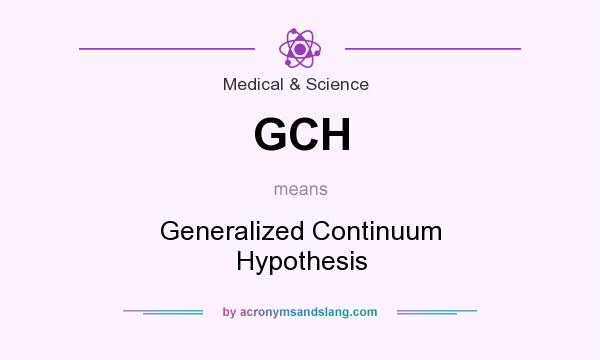 What does GCH mean? It stands for Generalized Continuum Hypothesis