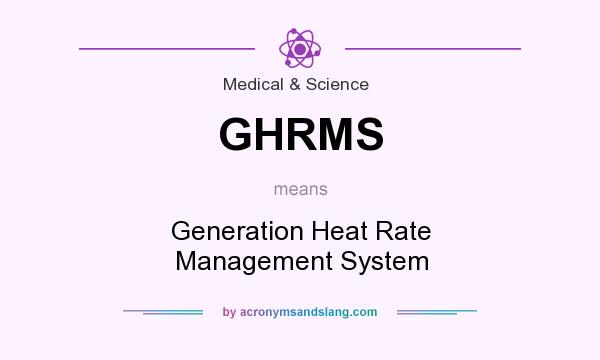 What does GHRMS mean? It stands for Generation Heat Rate Management System
