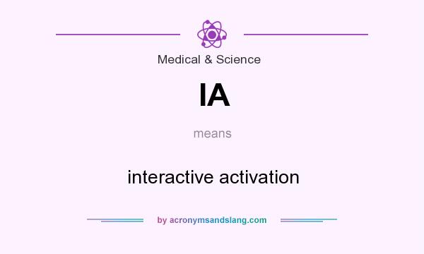 What does IA mean? It stands for interactive activation