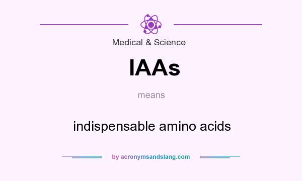 What does IAAs mean? It stands for indispensable amino acids