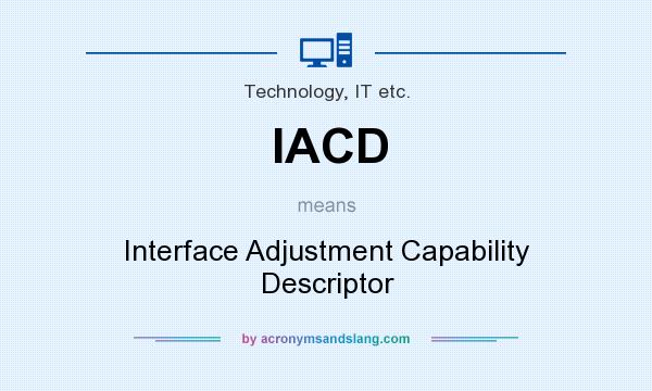 What does IACD mean? It stands for Interface Adjustment Capability Descriptor