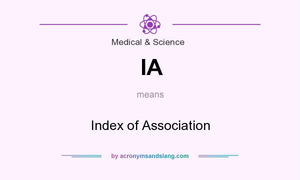 What does IA mean? It stands for Index of Association