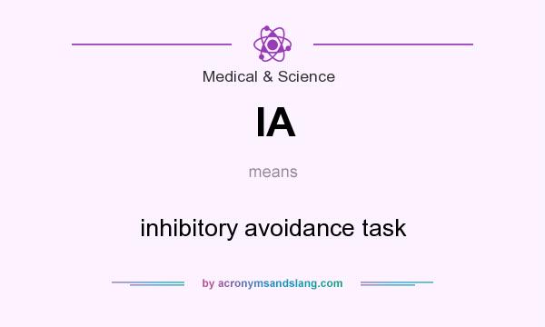 What does IA mean? It stands for inhibitory avoidance task
