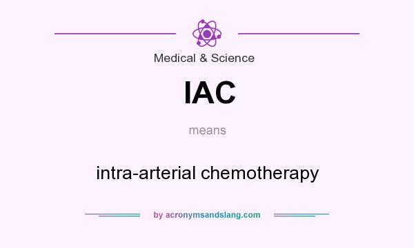 What does IAC mean? It stands for intra-arterial chemotherapy