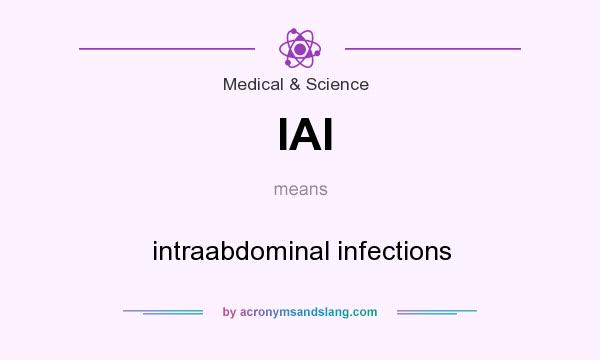 What does IAI mean? It stands for intraabdominal infections