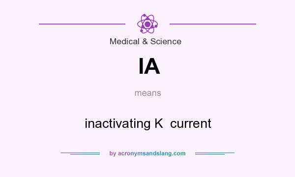 What does IA mean? It stands for inactivating K  current