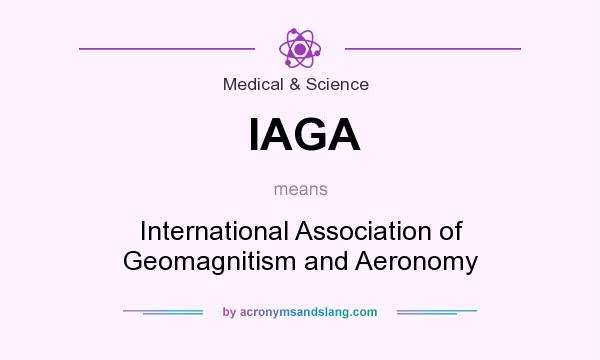 What does IAGA mean? It stands for International Association of Geomagnitism and Aeronomy