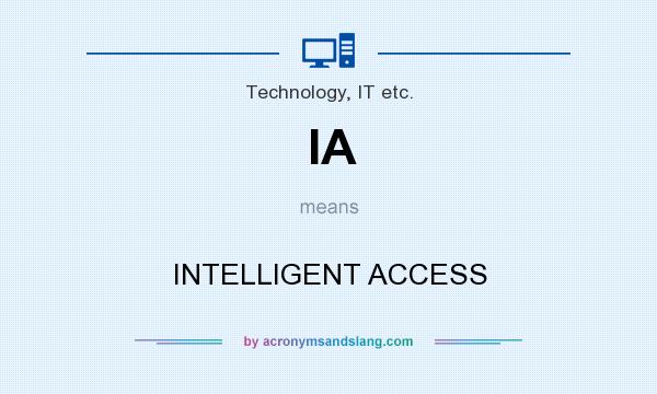 What does IA mean? It stands for INTELLIGENT ACCESS