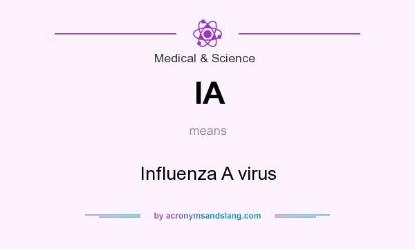 What does IA mean? It stands for Influenza A virus