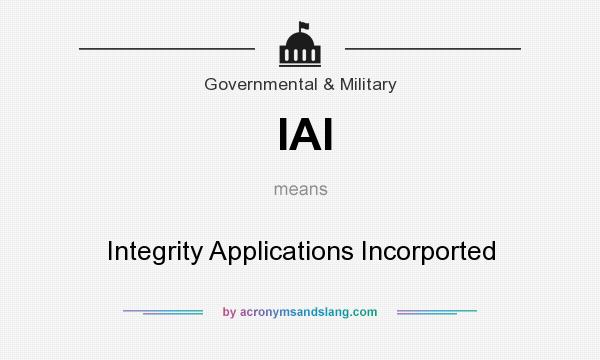 What does IAI mean? It stands for Integrity Applications Incorported