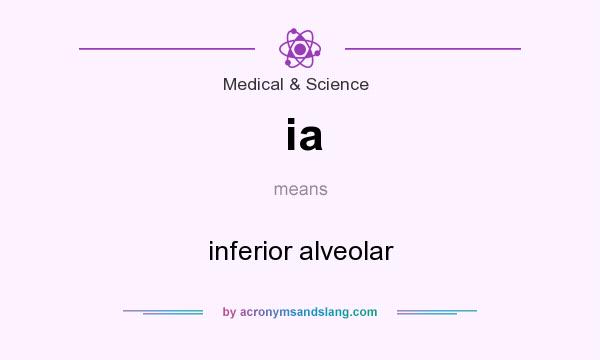 What does ia mean? It stands for inferior alveolar