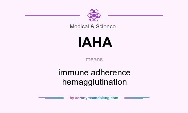 What does IAHA mean? It stands for immune adherence hemagglutination