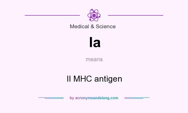 What does Ia mean? It stands for II MHC antigen
