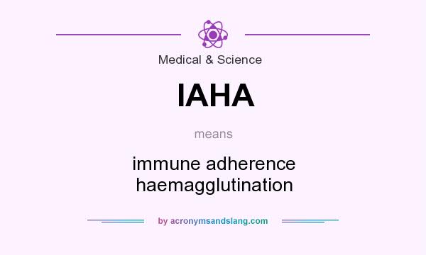 What does IAHA mean? It stands for immune adherence haemagglutination