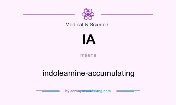 What does IA mean? It stands for indoleamine-accumulating