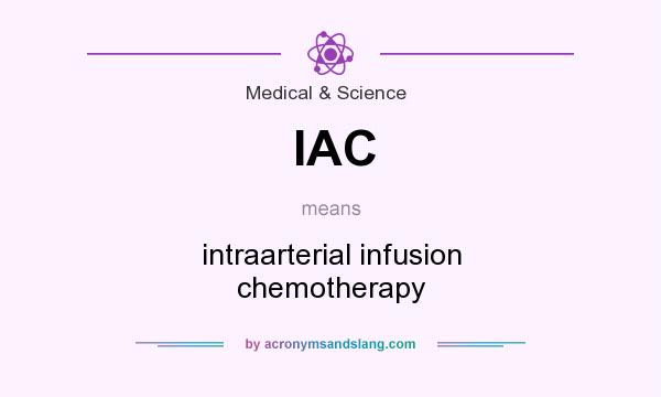 What does IAC mean? It stands for intraarterial infusion chemotherapy
