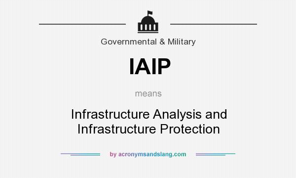 What does IAIP mean? It stands for Infrastructure Analysis and Infrastructure Protection