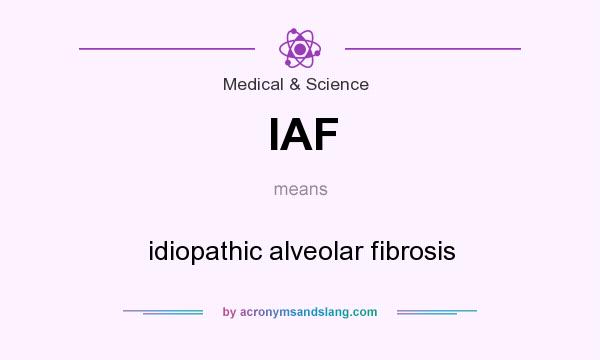 What does IAF mean? It stands for idiopathic alveolar fibrosis