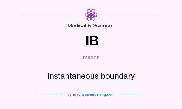 What does IB mean? It stands for instantaneous boundary