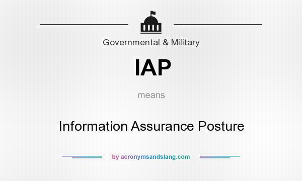 What does IAP mean? It stands for Information Assurance Posture