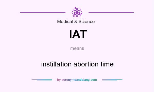 What does IAT mean? It stands for instillation abortion time