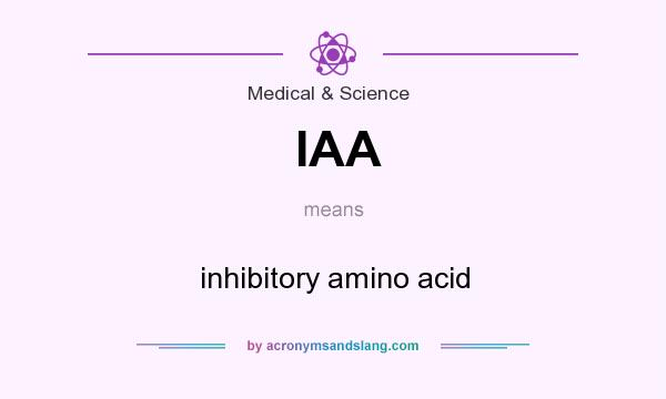 What does IAA mean? It stands for inhibitory amino acid