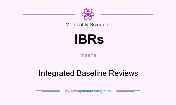What does IBRs mean? It stands for Integrated Baseline Reviews