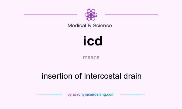What does icd mean? It stands for insertion of intercostal drain