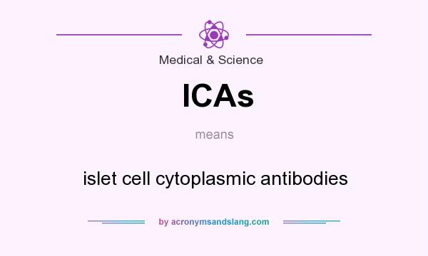 What does ICAs mean? It stands for islet cell cytoplasmic antibodies