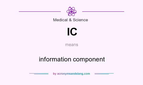What does IC mean? It stands for information component