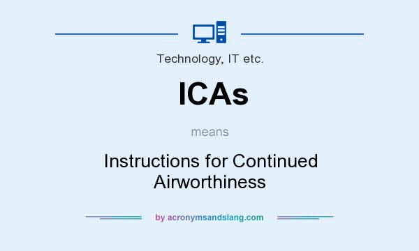 What does ICAs mean? It stands for Instructions for Continued Airworthiness
