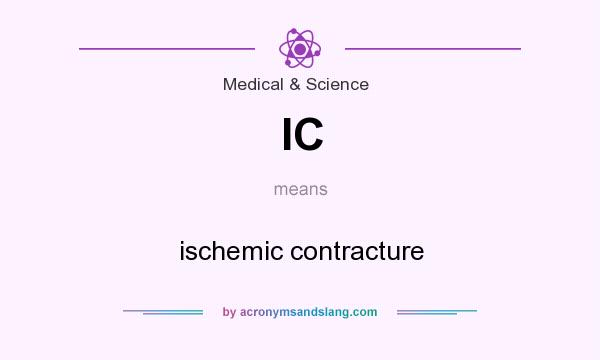 What does IC mean? It stands for ischemic contracture
