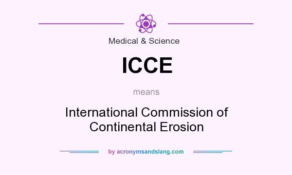 What does ICCE mean? It stands for International Commission of Continental Erosion