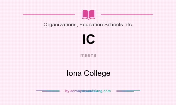 What does IC mean? It stands for Iona College