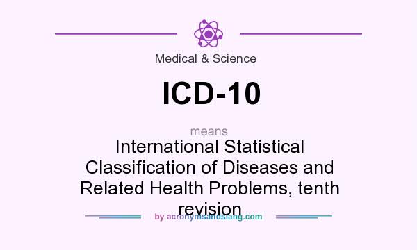 What does ICD-10 mean? It stands for International Statistical Classification of Diseases and Related Health Problems, tenth revision