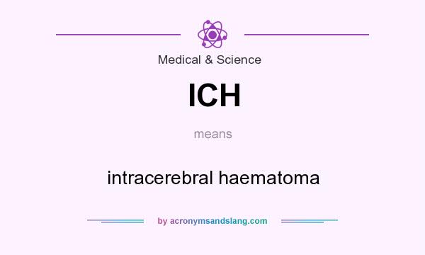 What does ICH mean? It stands for intracerebral haematoma