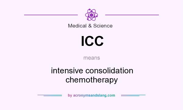 What does ICC mean? It stands for intensive consolidation chemotherapy
