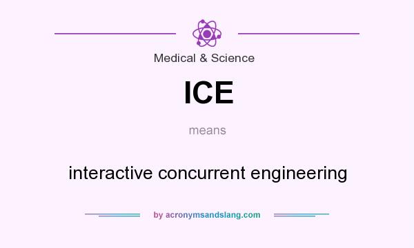 What does ICE mean? It stands for interactive concurrent engineering