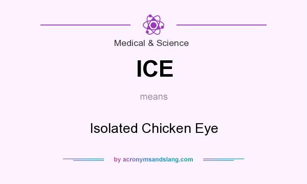 What does ICE mean? It stands for Isolated Chicken Eye
