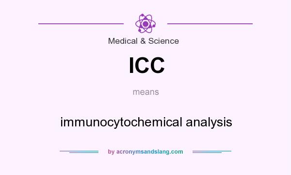 What does ICC mean? It stands for immunocytochemical analysis