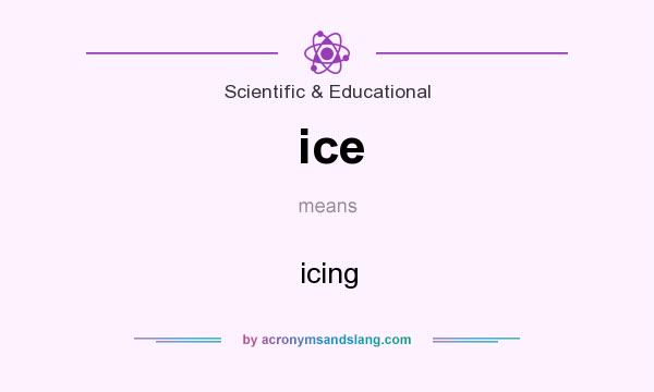 What does ice mean? It stands for icing