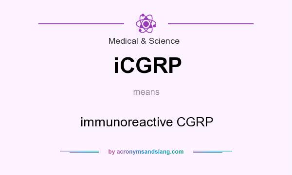 What does iCGRP mean? It stands for immunoreactive CGRP