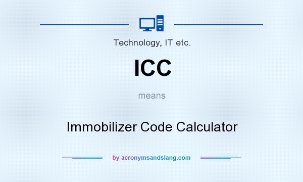 What does ICC mean? It stands for Immobilizer Code Calculator