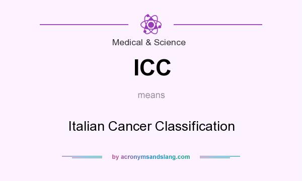What does ICC mean? It stands for Italian Cancer Classification