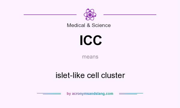 What does ICC mean? It stands for islet-like cell cluster