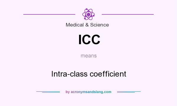 What does ICC mean? It stands for Intra-class coefficient